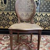 Set of 6 Louis XVI style medallion chairs in cane