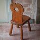 Vintage solid wood chair, brutalist chair, furniture, accent chair.