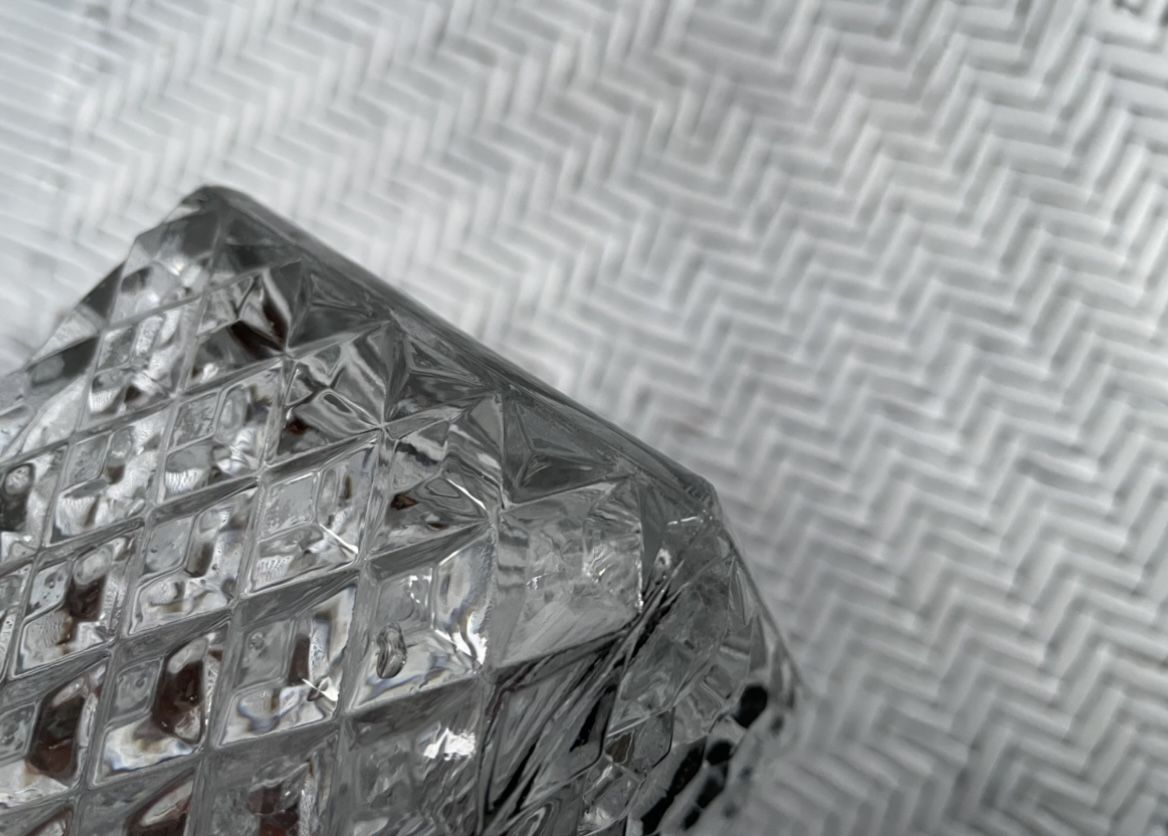 Diamond-tipped glass decanter 1960s/70s