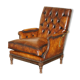 Fauteuil Club Chesterfield en Cuir Teint à la Main