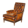 Fauteuil Club Chesterfield en Cuir Teint à la Main