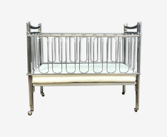 Berceau époque Art Déco en métal chromé vers 1930