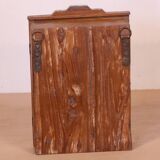 Old art deco wall display case in burmese teak