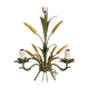 Masca's wheat ear chandelier in aged green and gold metal, 3 fires, year 70/80