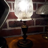 LAMPE OBUS VERRE MOULER ART DECO ERA MULLER DEGUE pretty lamp art deco foot brass