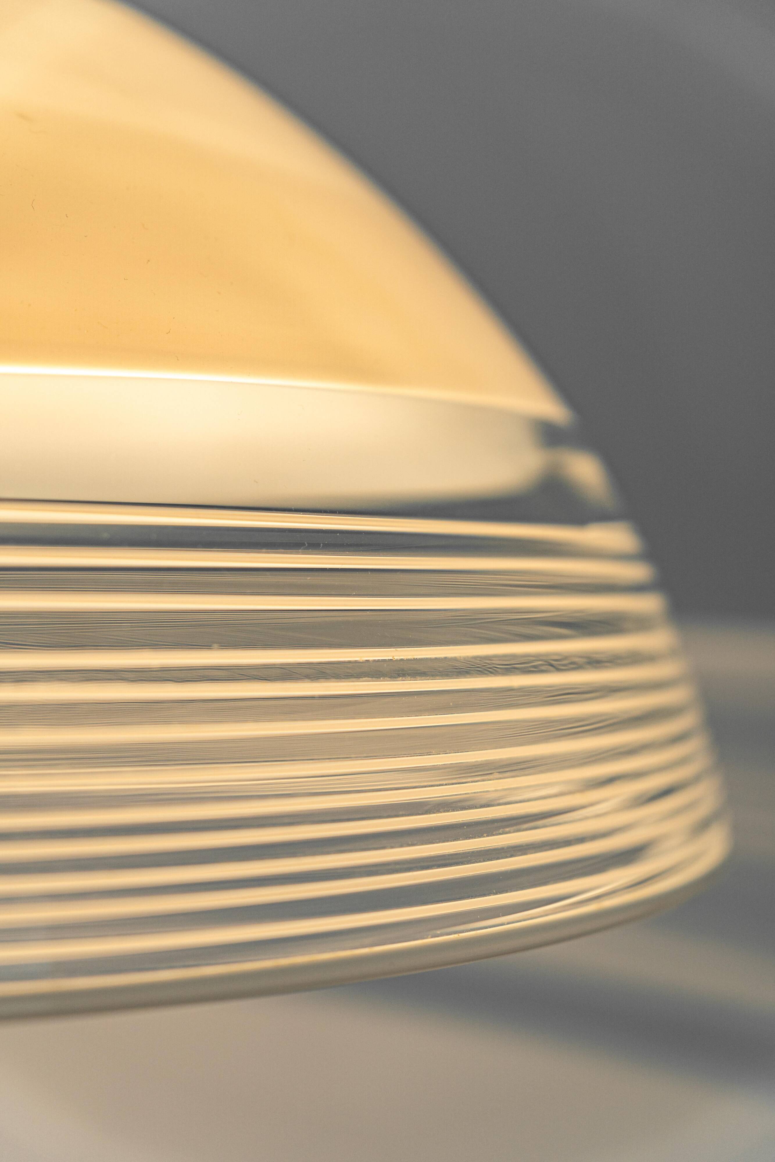 Magnificent suspended light fixture in white glass, Murano glass, Italy, 1970s.