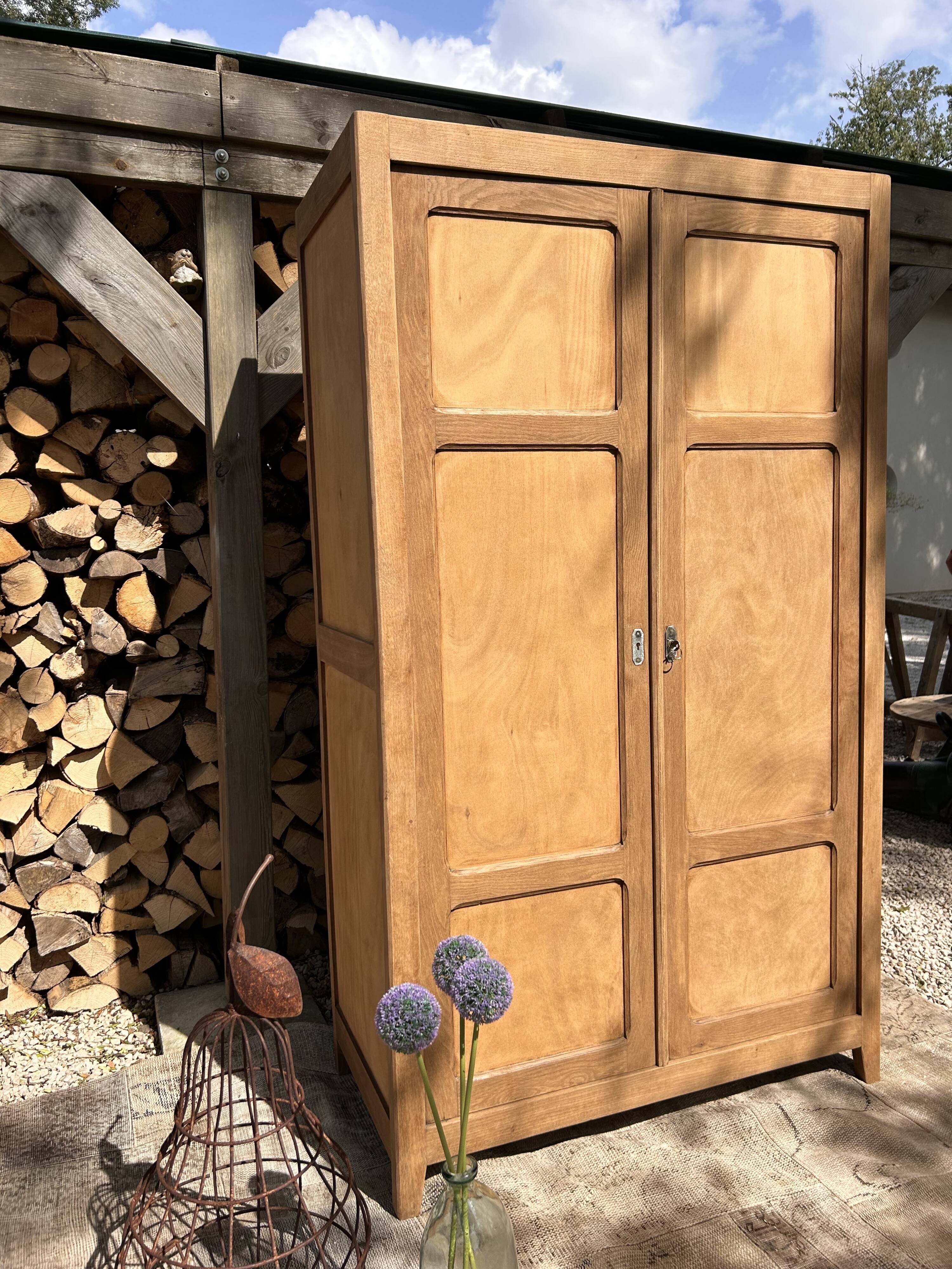 Parisian-style wardrobe, renovated wood