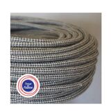 Ribbed globe pendant light, 2 m fabric cable