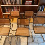 Set of 4 chairs B32 and 2 armchairs B64 Cesca by Marcel Breuer Italian Edition 1980