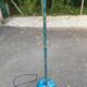 Lampadaire art déco italien doré et vert bleu