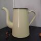 Vintage Yellow Enameled Sheet Metal Coffee Pot