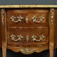 Small demi-lune jump commode in marquetry, transitional style between Louis XV and Louis XVI – early 20th century.