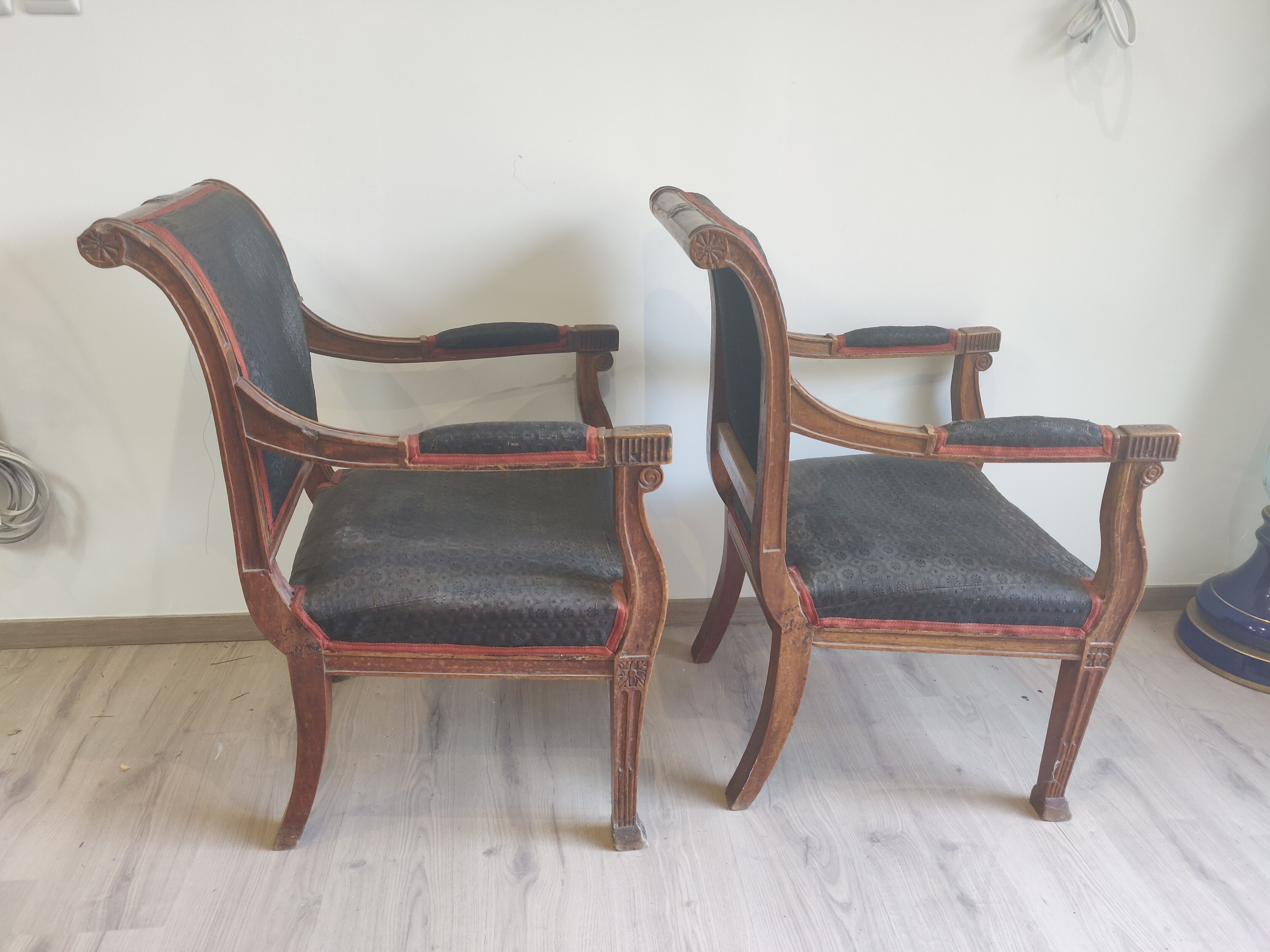 Pair of armchair epoque Ier empire style return of egypyte