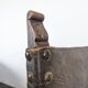 Set of 8 Gothic-style chairs in oak and studded leather.