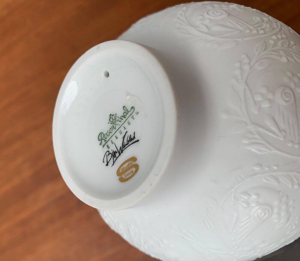 White porcelain candlestick from mid-century by Bjørn Wiinblad for Rosenthal.