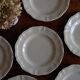 6 flat plates Digoin Sarreguemines ivory model (ø 24,5cm)