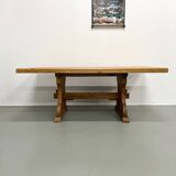 Savoyard monastery table in solid pine, circa 1970