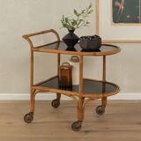 50s Bamboo Serving Trolley