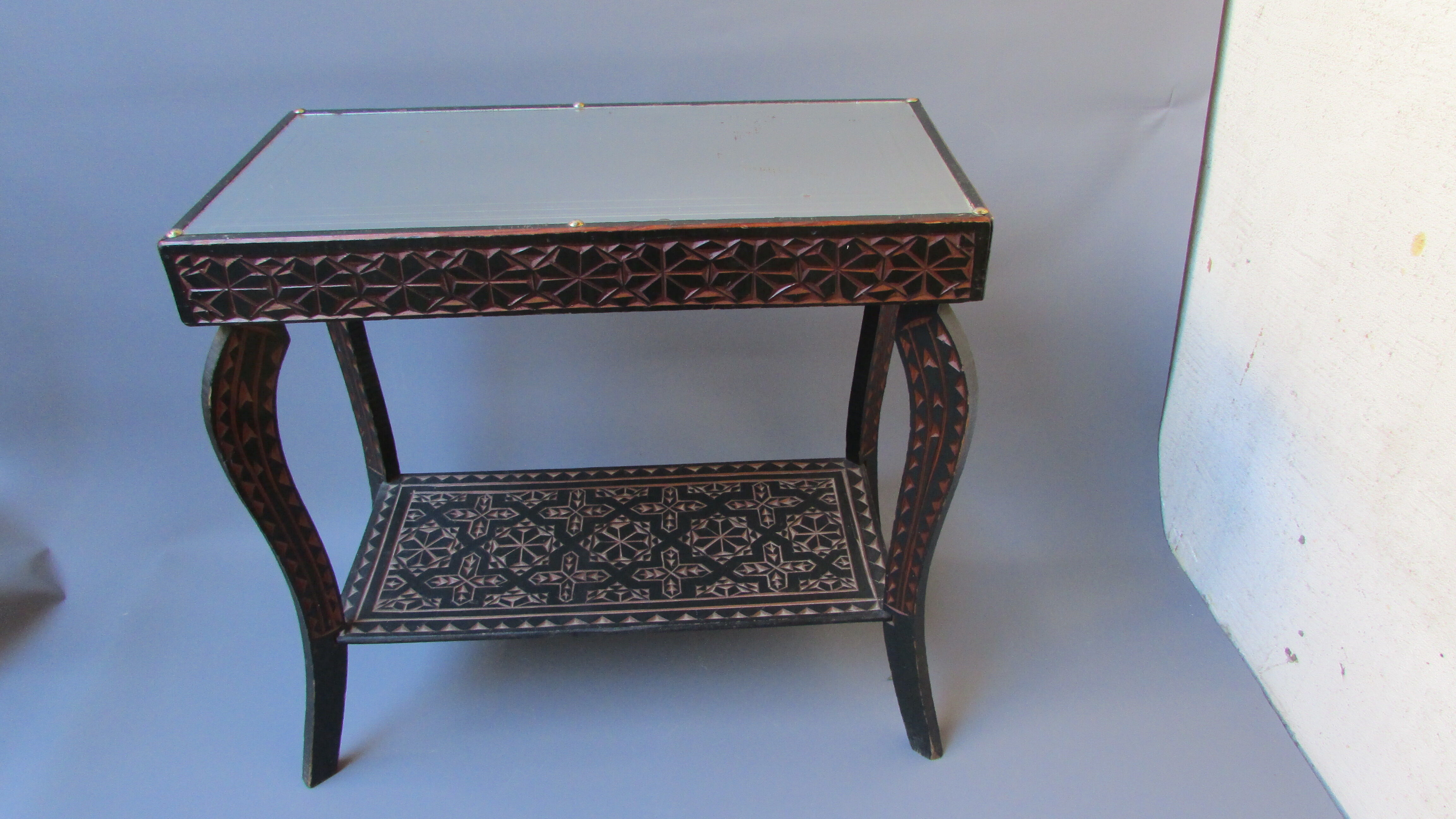 Oriental-style wooden side table