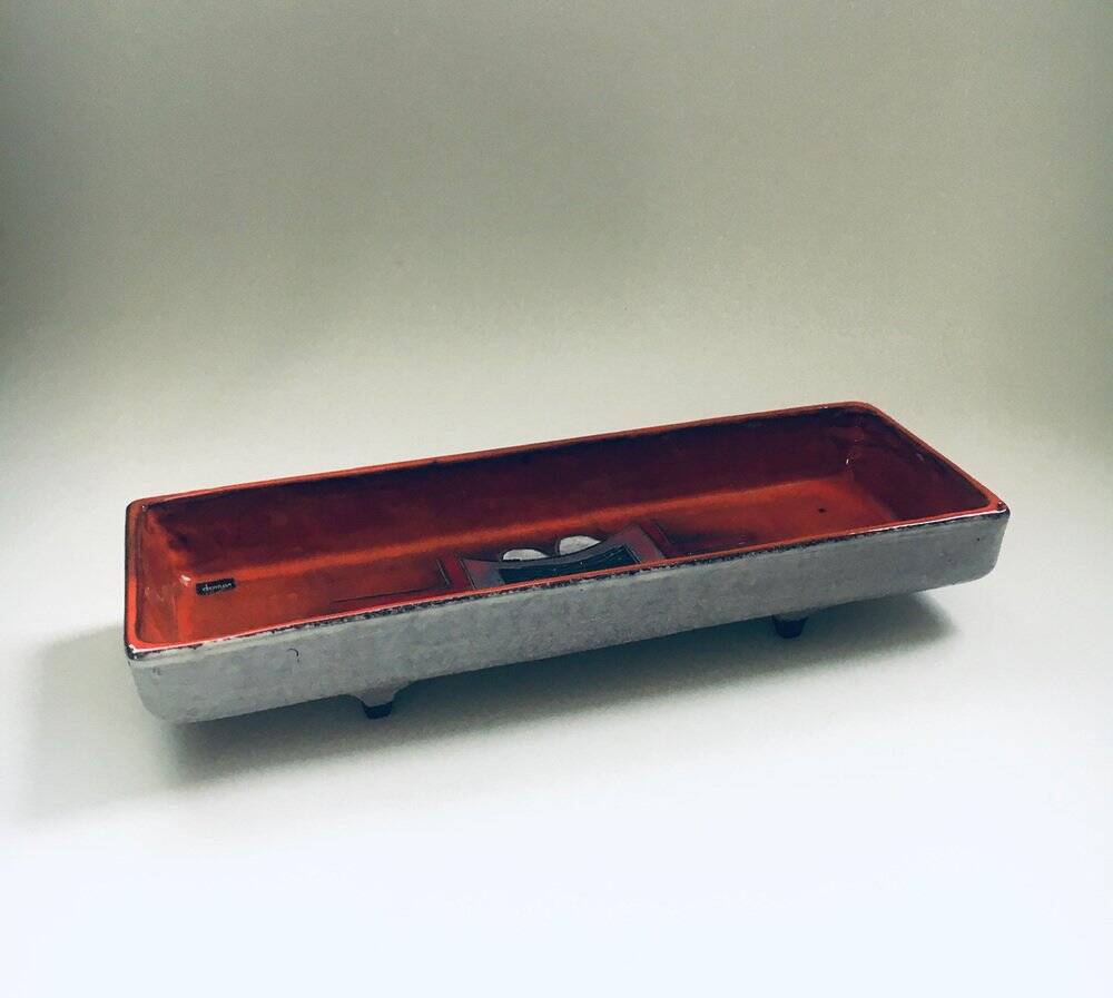Art Pottery Studio Handmade Dish by Tieberghien, Belgium, 1960s