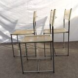 Set of 3 chrome spaghetti chairs model 101 from Belotti for Alias of the 70s-80s