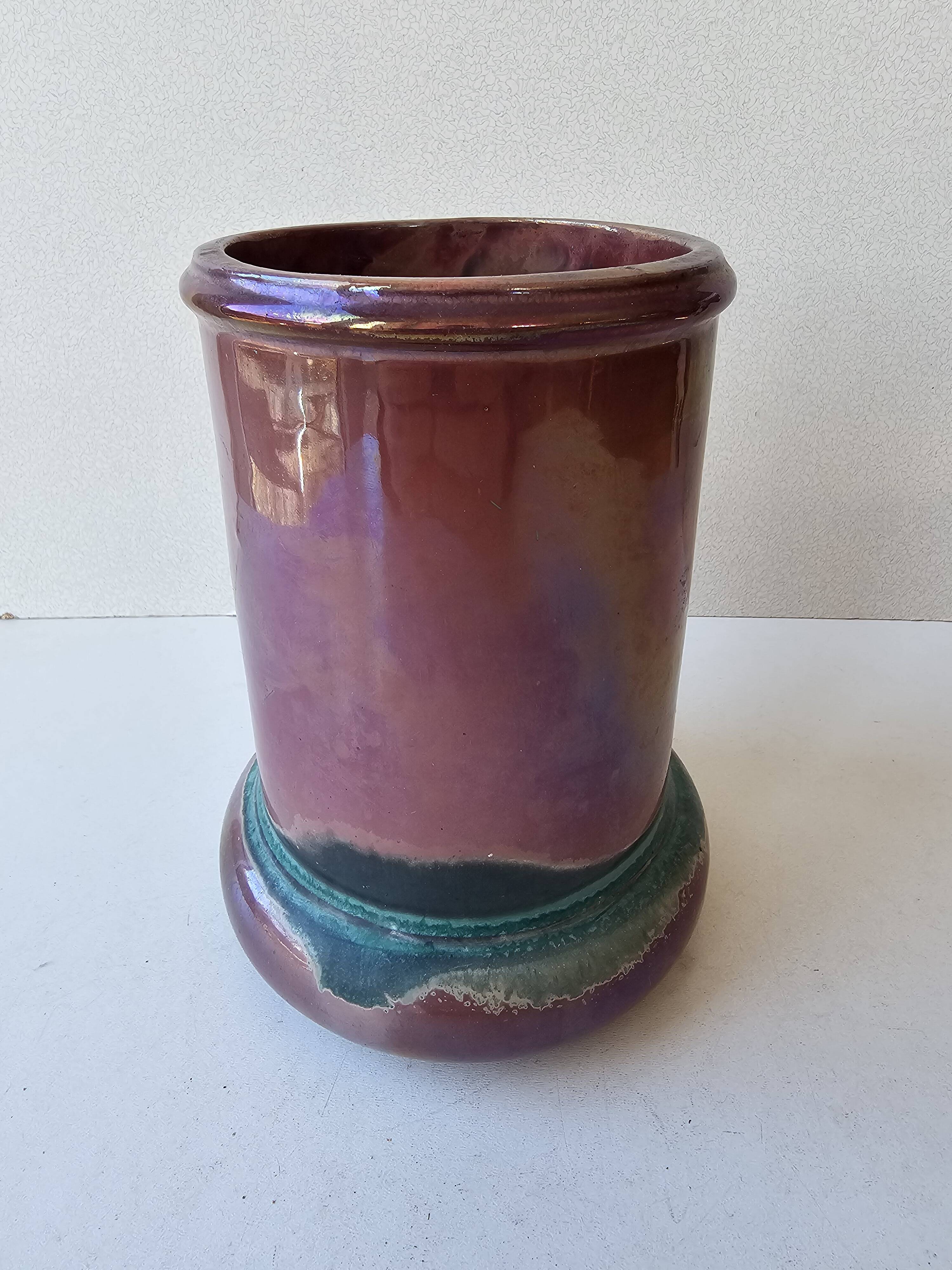 Ancient flamed stoneware vase from Rambervillers