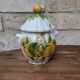 Ancien sucrier en céramique motif fruits jaunes