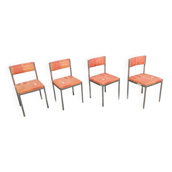 Série de 4 chaises anciennes vintage chromées — Beyit