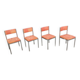 Set of 4 vintage chrome antique chairs