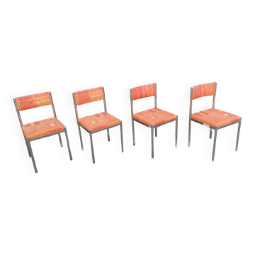 Set of 4 vintage chrome antique chairs