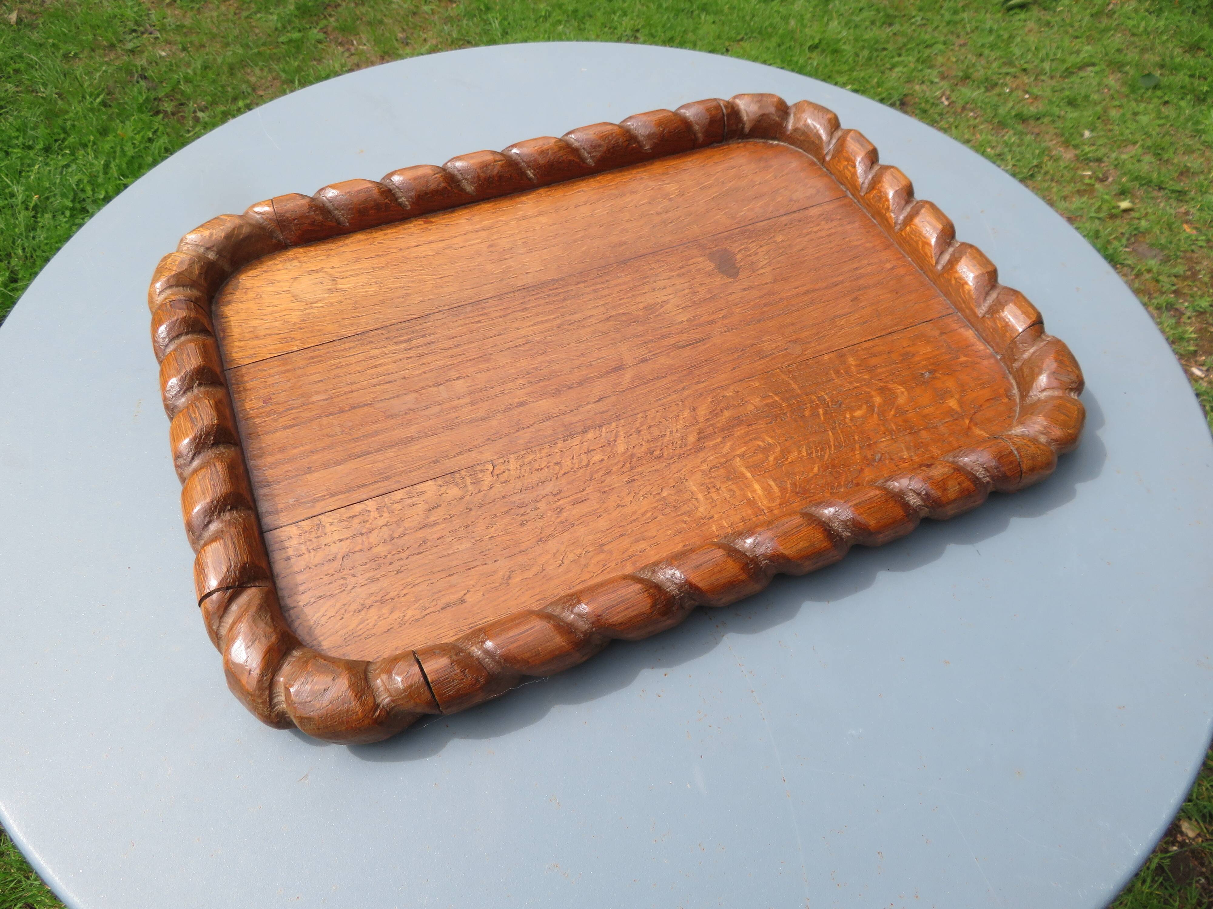 Solid wood tray from the 1940s-50s.