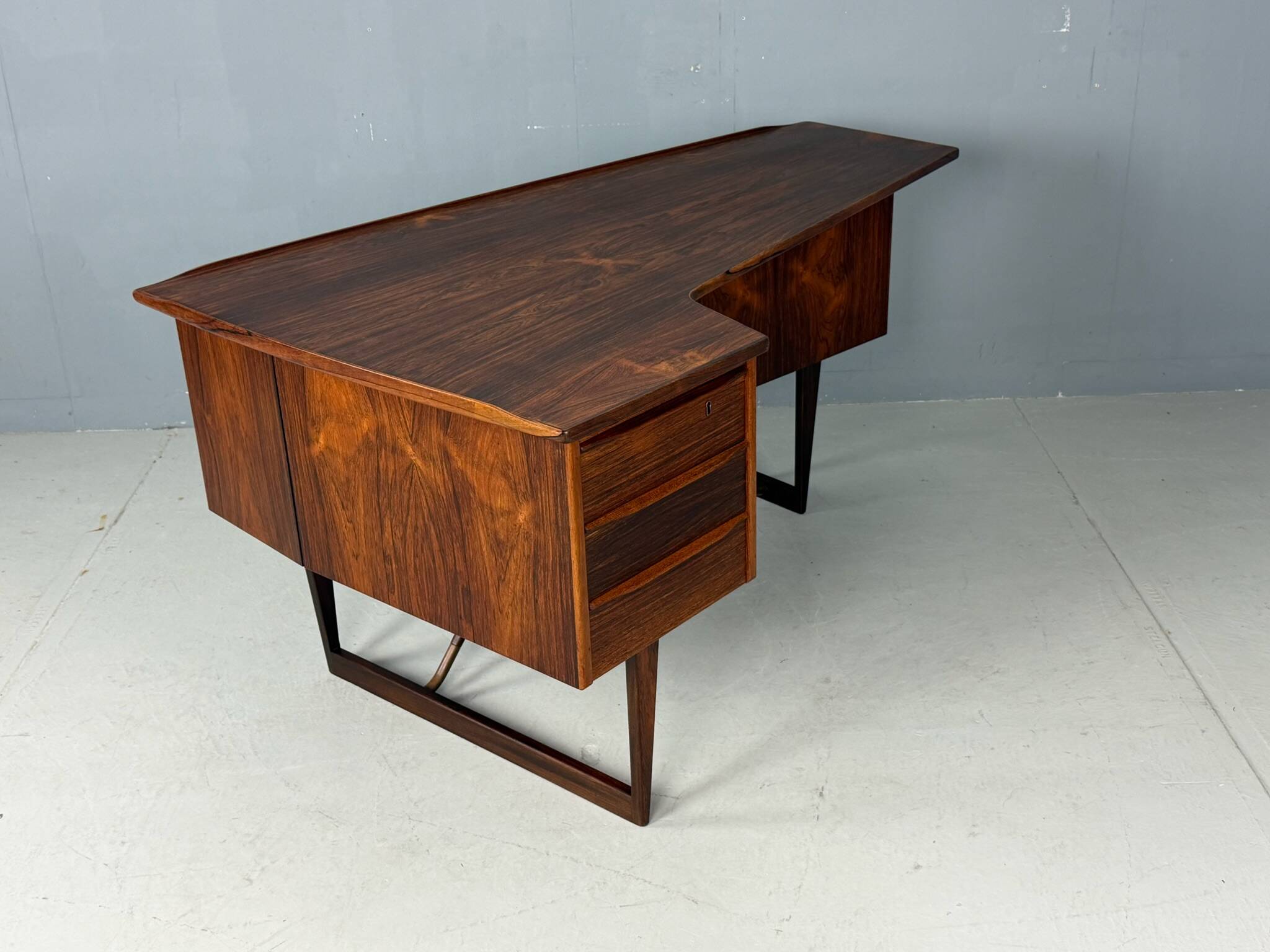 1960s Peter Løvig Nielsen 'Boomerang' Desk Hedensted Møbelfabrik