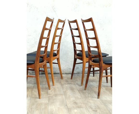 Set of 4 Scandinavian chairs model Liz in rosewood by Niels Koefoed