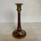 Bougeoir mauve violet émaux cloisonnés