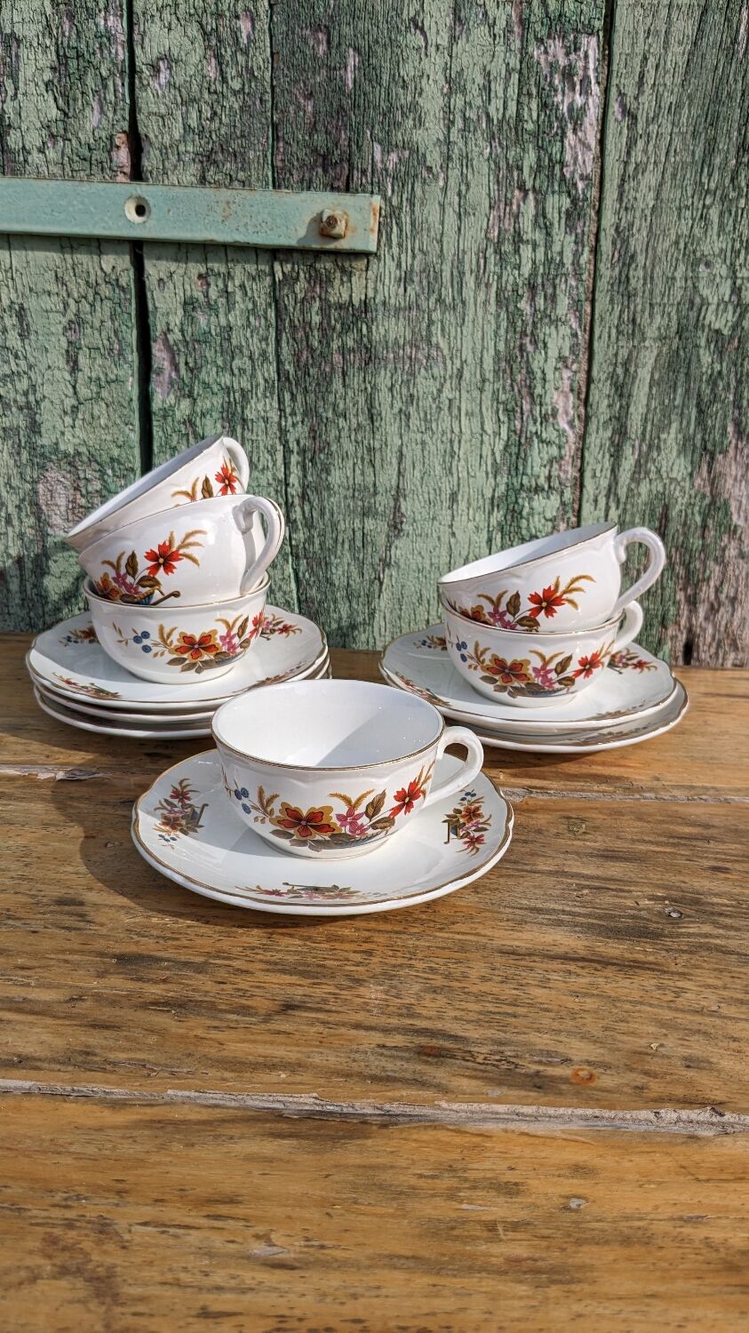 Lot de six tasses Digoin modèle Trouvère