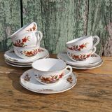 Set of six Digoin cups, Trouvère model