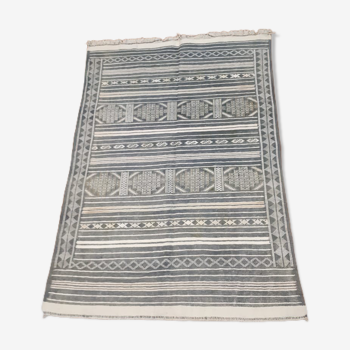 Tapis kilim bleu berbère marocaine 170×110 cm