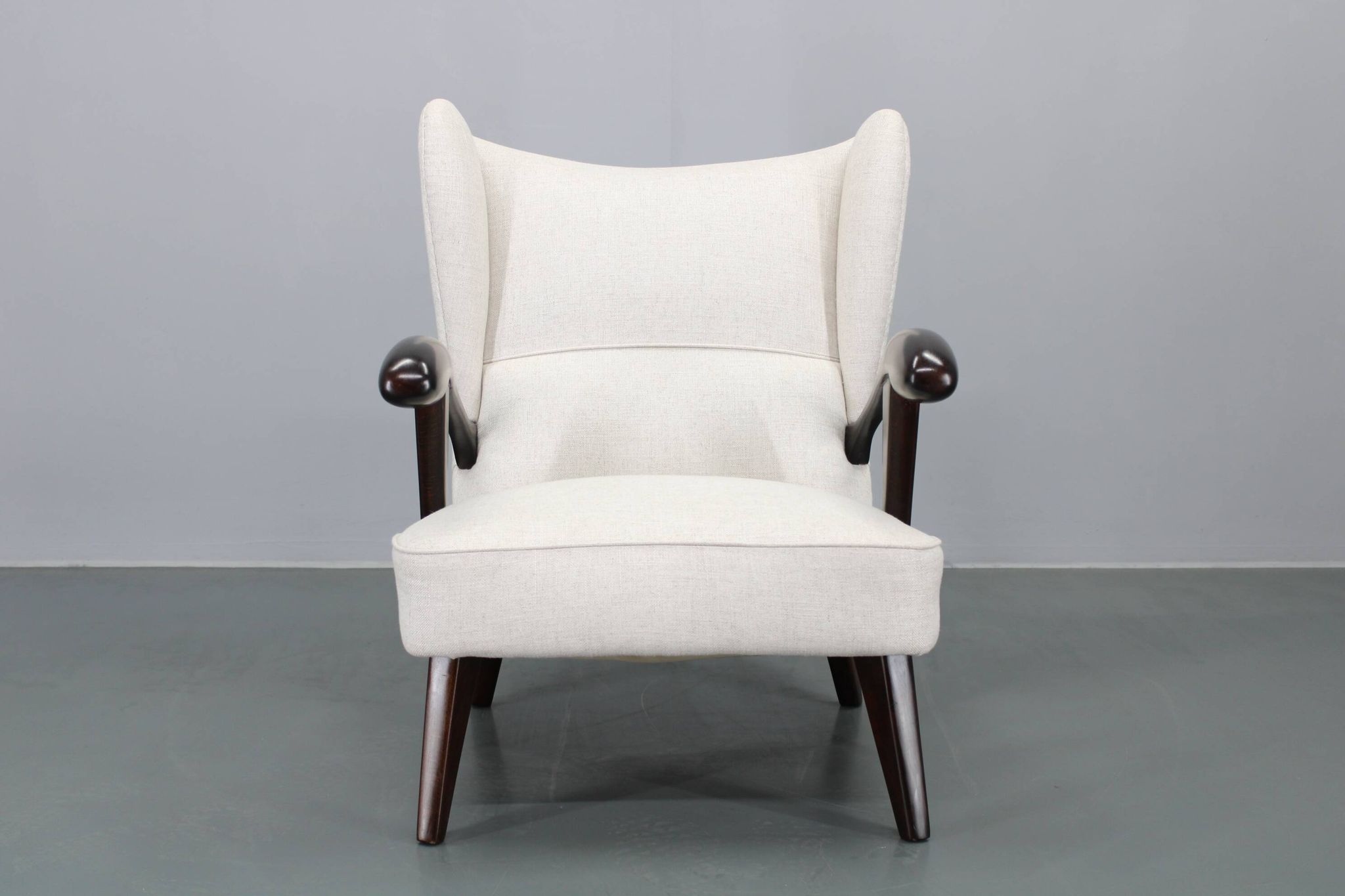 1950s Restored Wing Chair , Czechoslovakia