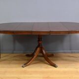 English Style Mahogany Extendable Pedestal Table - 1960