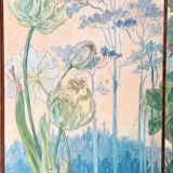 Art Nouveau screen 1900 floral decoration