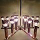 Space Age chandelier in chromed metal, 18 light points, 1970