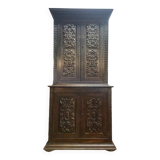 Renaissance style two-part sideboard in carved solid oak