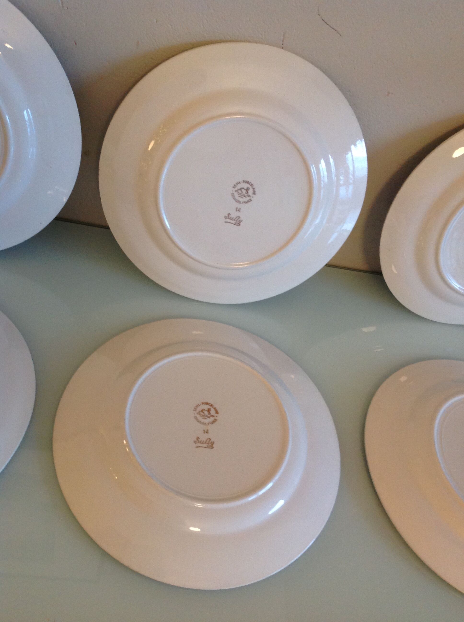 Six flat plates decor Sully by Ceranord/ vintage 50/60s