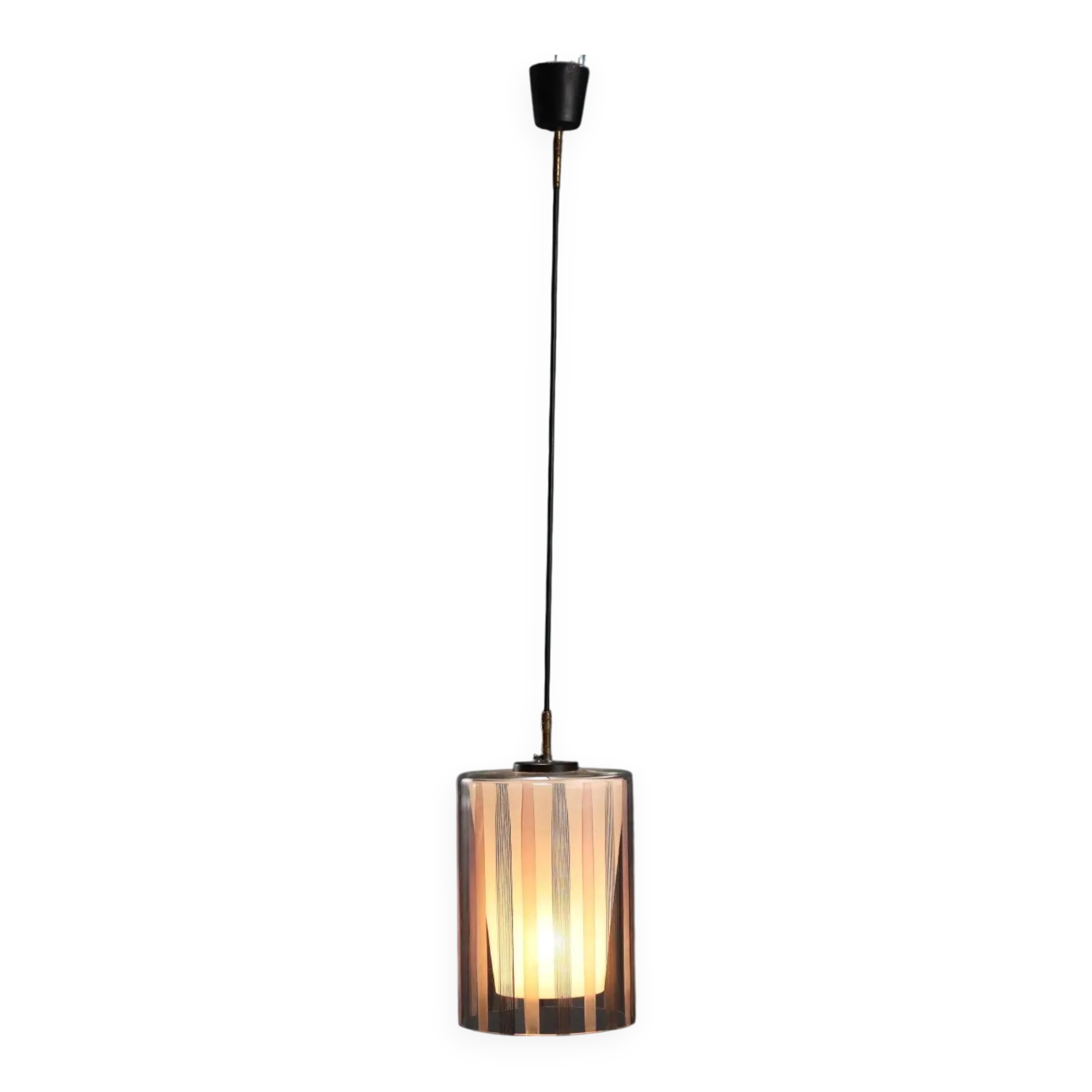 Vintage glass and metal pendant, Italy, 1970s