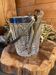 Crystal and silver-plated metal ice bucket + wine tableware tongs