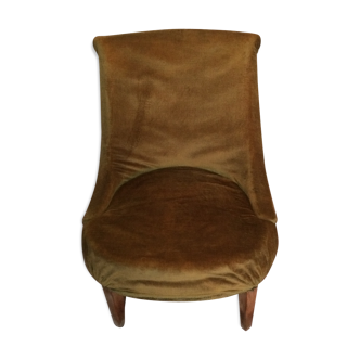 Fauteuil en vlours jaune
