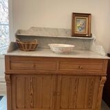 Sandblasted pitch pine bathroom cabinet