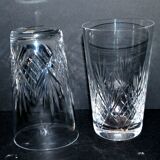 Set of 2 junon water juice glasses in cut crystal cristallerie lorraine lemberg