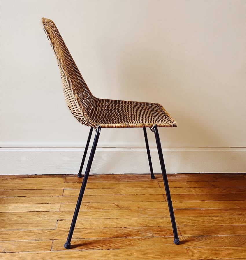 Ensemble de 5 chaises "Basket" par Gianfranco Legler, années 1950