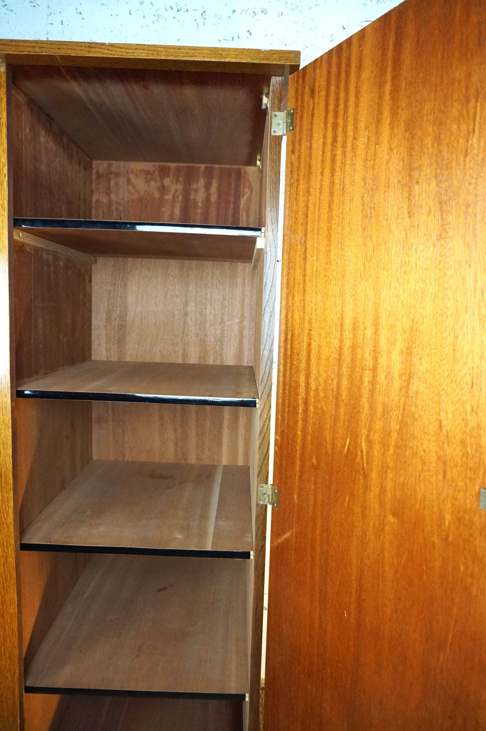 Vintage 2-door wardrobe from the 1950s with compass feet, easy assembly
